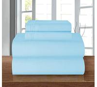 Elegant Comfort Luxury Soft 1500 Premier Hotel Quality 4-Piece Sheet Wrinkle and Fade Resistant Bedding Set, Deep Pocket up to 16inch, Full, Aqua
