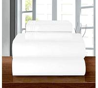 Elegant Comfort Luxury Soft 1500 Thread Count Egyptian 4-Piece Premium Hotel Quality Wrinkle Resistant Coziest Bedding Set, All Around Elastic Fitted Sheet, Deep Pocket up to 16inch, Queen, White