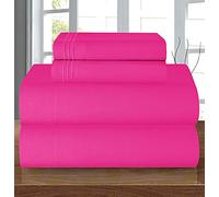 Elegant Comfort Luxury Soft 1500 Thread Count Egyptian 4-Piece Premium Hotel Quality Wrinkle Resistant Coziest Bedding Set, All Around Elastic Fitted Sheet, Deep Pocket up to 16inch, King, Hot Pink