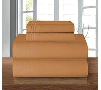 Elegant Comfort Luxury Soft 1500 Thread Count Egyptian 4-Piece Sheet Premium Hotel Quality Wrinkle and Fade Resistant Bedding Set, Deep Pocket up to 16inch, Twin XL, Light Brown