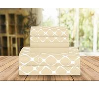 Elegant Comfort Luxury Soft Bed Sheets Bloomingdale Pattern - 1500 Premium Hotel Quality Microfiber Softness Wrinkle and Fade Resistant (4-Piece) Bedding Set, Twin/Twin XL, Linen Cream