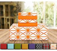 Elegant Comfort Luxury Soft Bed Sheets Cube Pattern 1500 Thread Count Percale Egyptian Quality Softness Wrinkle and Fade Resistant (6-Piece) Bedding Set, King, Joyful Orange