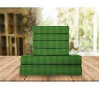 Elegant Comfort Luxury Soft Bed Sheets Dobby Stripe 1500 Premium Hotel Quality Microfiber Softness Wrinkle and Fade Resistant (6-Piece) Bedding Set, Queen, Stripe Royal Green