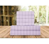 Elegant Comfort Luxury Soft Bed Sheets Dobby Stripe 1500 Thread Count Percale Egyptian Quality Softness Wrinkle and Fade Resistant (6-Piece) Bedding Set, King, Stripe Periwinkle Lavender