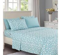 Elegant Comfort Luxury Soft Bed Sheets Holiday Pattern 1500 Premium Hotel Quality Microfiber - Softness Wrinkle and Fade Resistant (6-Piece) Bedding Set, Queen, Blue Polar Bear