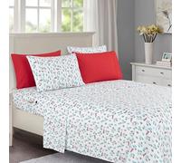 Elegant Comfort Luxury Soft Bed Sheets Holiday Pattern 1500 Premium Hotel Quality Microfiber - Softness Wrinkle and Fade Resistant (6-Piece) Bedding Set, Cal King, Pickup Tree