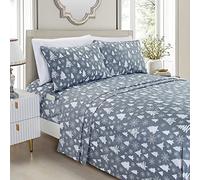 Elegant Comfort Luxury Soft Bed Sheets Holiday Pattern 1500 Premium Hotel Quality Microfiber - Softness Wrinkle and Fade Resistant (6-Piece) Bedding Set, Cal King, Christmas Tree