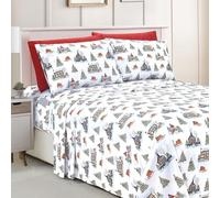 Elegant Comfort Luxury Soft Bed Sheets Holiday Pattern 1500 Thread Count Egyptian Quality Microfiber-Softness Wrinkle and Fade Resistant (6-Piece) Bedding Set, Cal King, Bungalow