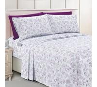 Elegant Comfort Luxury Soft Bed Sheets Paisley Pattern - 1500 Premium Hotel Quality Microfiber Softness Wrinkle and Fade Resistant (4-Piece) Bedding Set, Twin/Twin XL, Paisley Purple