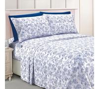 Elegant Comfort Luxury Soft Bed Sheets Paisley Pattern - 1500 Premium Hotel Quality Microfiber Softness Wrinkle and Fade Resistant (6-Piece) Bedding Set, Queen, Paisley Indigo