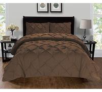 Elegant Comfort Luxury Super-Soft Coziest 1500 Thread Count Egyptian Quality 3-Piece Pintuck Design Duvet Cover Set, (Insert Comforter Protector) Wrinkle-Free, King/California King, Chocolate Brown
