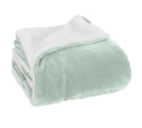 Elegant Comfort Luxury Ultra-Plush Velvet Touch Fleece Throw Soft, Warm, Cozy| Micromink Sherpa-Backing Reversible Blanket for Bed, Sofa and Couch, Solid Mint Green