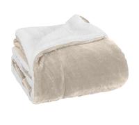 Elegant Comfort Luxury Ultra-Plush Velvet Touch Fleece Throw Soft, Warm, Cozy| Micromink Sherpa-Backing Reversible Blanket for Bed, Sofa and Couch, Solid Cream