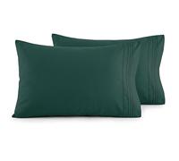 Elegant Comfort Luxury Ultra-Soft 2-Piece Pillowcase Set - 1500 Premium Hotel Quality Microfiber Double Brushed - Wrinkle Resistant, King Size, Hunter Green