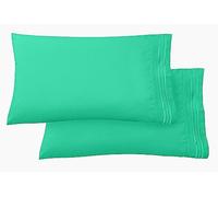 Elegant Comfort Luxury Ultra-Soft 2-Piece Pillowcase Set - 1500 Premium Hotel Quality Microfiber Double Brushed - Wrinkle Resistant, King Size, Paradise Teal