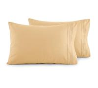 Elegant Comfort Luxury Ultra-Soft 2-Piece Pillowcase Set - 1500 Premium Hotel Quality Microfiber Double Brushed - Wrinkle Resistant, King Size, Gold