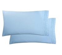 Elegant Comfort Luxury Ultra-Soft 2-Piece Pillowcase Set - 1500 Premium Hotel Quality Microfiber Double Brushed - Wrinkle Resistant, King Size, Aqua Blue