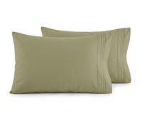 Elegant Comfort Luxury Ultra-Soft 2-Piece Pillowcase Set - 1500 Premium Hotel Quality Microfiber Double Brushed - Wrinkle Resistant, Standard/Queen, Sage/Green