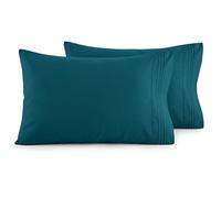 Elegant Comfort Luxury Ultra-Soft 2-Piece Pillowcase Set 1500 Thread Count Egyptian Quality Microfiber Double Brushed-Wrinkle Resistant, Standard Size, Marine Teal