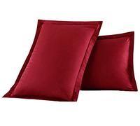 Elegant Comfort Luxury Ultra-Soft Premium Hotel Quality 2-Piece Pillow Shams Microfiber Double Brushed-100% Hypoallergenic-Wrinkle Resistant, Standard/Queen, Burgundy