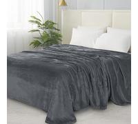 Elegant Comfort Luxury Velvety Softness Fuzzy Plush Micro-Velour Ultra-Soft Blanket, Full/Queen, Grey