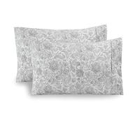 Elegant Comfort Pattern Printed Pillowcases 2-Piece Set Egyptian Quality Microfiber 1500 Thread Count - Classic Design Soft and Smooth Weave, Wrinkle Resistant, Paisley King Pillowcase, Gray