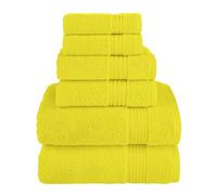 Elegant Comfort Premium Cotton 6-Piece Towel Set, Includes 2 Washcloths, 2 Hand Towels and 2 Bath Towels, 100% Turkish Cotton - Highly Absorbent and Super Soft Towels for Bathroom, Yellow