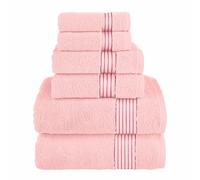 Elegant Comfort Premium Cotton 6-Piece Towel Set, Includes 2 Washcloths, 2 Hand Towels and 2 Bath Towels, 100% Turkish Cotton - Highly Absorbent and Super Soft Towels for Bathroom, Dusty Rose