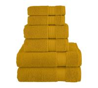 Elegant Comfort Premium Cotton 6-Piece Towel Set, Includes 2 Washcloths, 2 Hand Towels and 2 Bath Towels, 100% Turkish Cotton - Highly Absorbent and Super Soft Towels for Bathroom, Gold