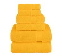 Elegant Comfort Premium Cotton 6-Piece Towel Set, Includes 2 Washcloths, 2 Hand Towels and 2 Bath Towels, 100% Turkish Cotton - Highly Absorbent and Super Soft Towels for Bathroom, Squash