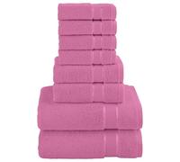 Elegant Comfort Premium Cotton 8-Piece Towel Set, Includes 4 Washcloths, 2 Hand Towels and 2 Bath Towels, 100% Turkish Cotton - Highly Absorbent and Super Soft Towels for Bathroom, Light Pink