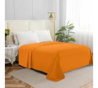 Elegant Comfort Premium Hotel Quality 1-Piece Flat Sheet, Luxury & Softest 1500 Thread Count Egyptian Quality Bedding Flat Sheet, Wrinkle, Stain and Fade Resistant, King, Elite Orange