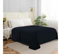 Elegant Comfort Premium Hotel Quality 1-Piece Flat Sheet, Luxury & Softest 1500 Thread Count Egyptian Quality Bedding Flat Sheet, Wrinkle, Stain and Fade Resistant, California King, Black