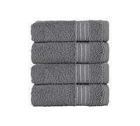 Elegant Comfort Premium Turkish Cotton 4 Pack Hand Towel Set - 16 x 28 inch, Luxurious Hotel Spa Quality 100% Turkish Cotton 4PC Hand Towel Set - Highly Absorbent - Soft Bathroom Towels, Gray
