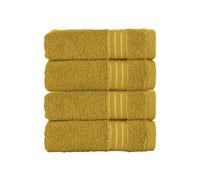 Elegant Comfort Premium Turkish Cotton 4 Pack Hand Towel Set - 16 x 28 inch, Luxurious Hotel Spa Quality 100% Turkish Cotton 4PC Hand Towel Set - Highly Absorbent - Soft Bathroom Towels, Gold