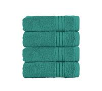 Elegant Comfort Premium Turkish Cotton 4 Pack Hand Towel Set - 16 x 28 inch, Luxurious Hotel Spa Quality 100% Turkish Cotton 4PC Hand Towel Set - Highly Absorbent - Soft Bathroom Towels, Turquoise