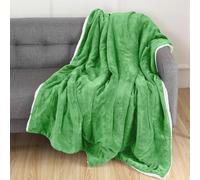 Elegant Comfort Reversible, Solid Sherpa Throw Blanket, All-Season Blanket- Super Soft, Cozy and Plush- Decorative Throw, Perfect for Lounging, 50 x 60 inches, Sherpa Throw Emerald Green