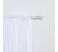 Elegant Comfort Semi-Sheer Pom Pom Tassels Curtains - 2 Panels Set - with 2inch Rod Pocket - Solid Sheer Curtain Drapes for Living Room, Bedroom, W60 X L84, White