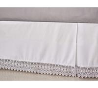 Elegant Comfort ™ Silky-Soft Luxury Lace Fringe Dust Ruffle/Bed Skirt Microfiber Platform Wrinkle and Fade Resistant with 15inch Drop