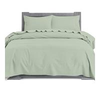 Elegant Comfort Soft 4-Piece 100% Turkish Cotton Flannel Sheet Set - Premium Quality, Deep Pocket Fitted Sheet, Ultra Soft, Cozy Warm Flannel Sheets - King, Mint Green