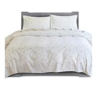 Elegant Comfort Soft 4-Piece 100% Turkish Cotton Flannel Sheet Set - Premium Quality, Deep Pocket Fitted Sheet, Ultra Soft, Cozy Warm and Anti-Pill Flannel Sheets - Queen, Snowflake Gray