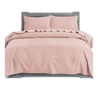 Elegant Comfort Soft 4-Piece 100% Turkish Cotton Flannel Sheet Set - Premium Quality, Deep Pocket Fitted Sheet, Ultra Soft, Cozy Warm Flannel Sheets - Queen, Dusty Rose