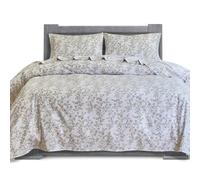 Elegant Comfort Soft 4-Piece 100% Turkish Cotton Flannel Sheet Set - Premium Quality, Deep Pocket Fitted Sheet, Ultra Soft, Cozy Warm and Anti-Pill Flannel Sheets - King, Maya Flower