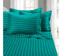 Elegant Comfort Softest and Coziest 4-Piece Sheet Set - 1500 Premium Hotel Quality Microfiber - Luxurious Wrinkle Resistant 4-Piece Damask Stripe Bed Sheet Set, Twin XL, Turquoise
