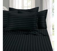 Elegant Comfort Softest and Coziest 4-Piece Sheet Set - 1500 Premium Hotel Quality Microfiber - Luxurious Wrinkle Resistant 4-Piece Damask Stripe Bed Sheet Set, Twin XL, Black