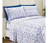 Elegant Comfort Softest and Coziest 6-Piece Bedding Sheet Set for Double Bed - 1500 Premium Hotel Quality Microfiber - Deep Pocket, Wrinkle Resistant Paisley Pattern Bed Sheets, Queen, Paisley Indigo