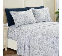 Elegant Comfort Softest and Coziest 6-Piece Sheet Set - 1500 Premium Hotel Quality Microfiber - Deep Pocket, Wrinkle Resistant 6-Piece Paisley Pattern Bed Sheet Set, King, Paisley Navy