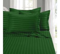 Elegant Comfort Softest and Coziest 6-Piece Sheet Set - 1500 Premium Hotel Quality Microfiber - Deep Pocket, Wrinkle Resistant 6-Piece Damask Stripe Bed Sheet Set, Queen, Hunter Green