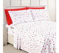 Elegant Comfort Softest and Coziest 6-Piece Sheet Set - 1500 Premium Hotel Quality Microfiber - Deep Pocket, Wrinkle Resistant 6-Piece Heart Pattern Bed Sheet Set, King, Valentina