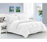 Elegant Comfort Stripe Bed-in-a-Bag 8-Piece Comforter Set, Cotton, White, Queen